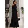 Czarna zwiewna długa suknia wieczorowa z rękawem - Salma bis 4