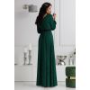 Zielona brokatowa długa suknia wieczorowa z rękawem - Salma bis 6