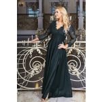 Czarna wieczorowa suknia z dekoltem V i brokatową spódnicą- LaKey Carmen 2