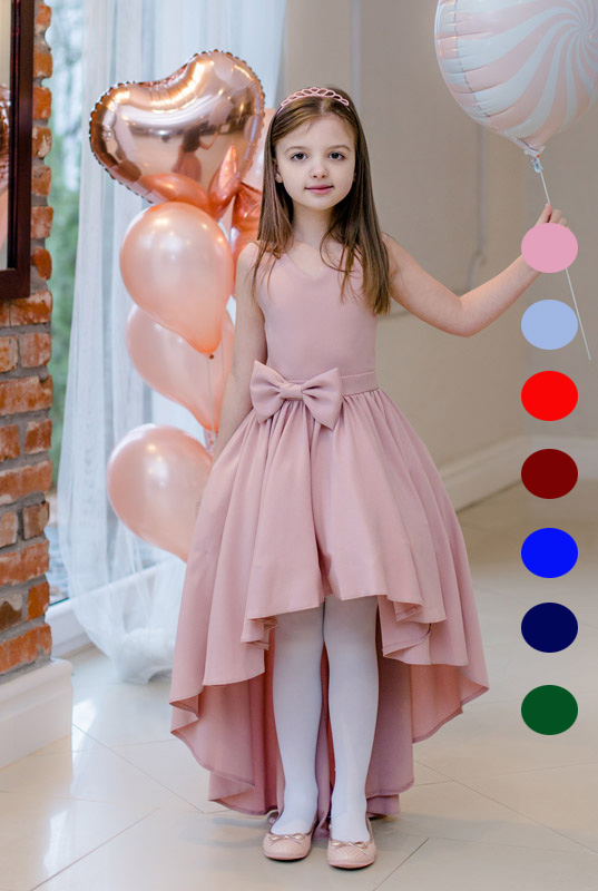 Asymetryczna sukienka na wesele dla dziewczynki model Dolores kolory 17