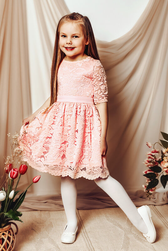 Koronkowa sukienka w kwiaty dla dziecka Cleo 2