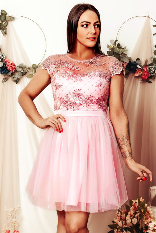 Koronkowa sukienka z tiulową spódnicą LaKey Amber - wybór kolorów