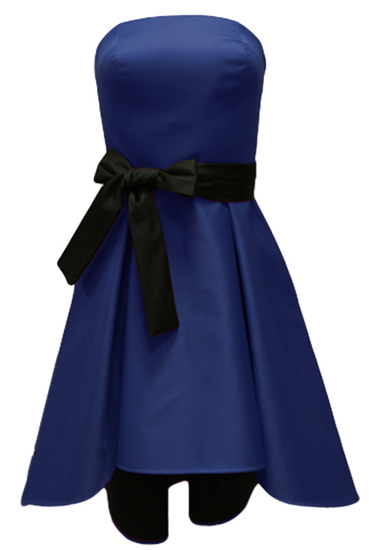 Granatowa gorsetowa sukienka asymetryczna  - LaKey Lori 2