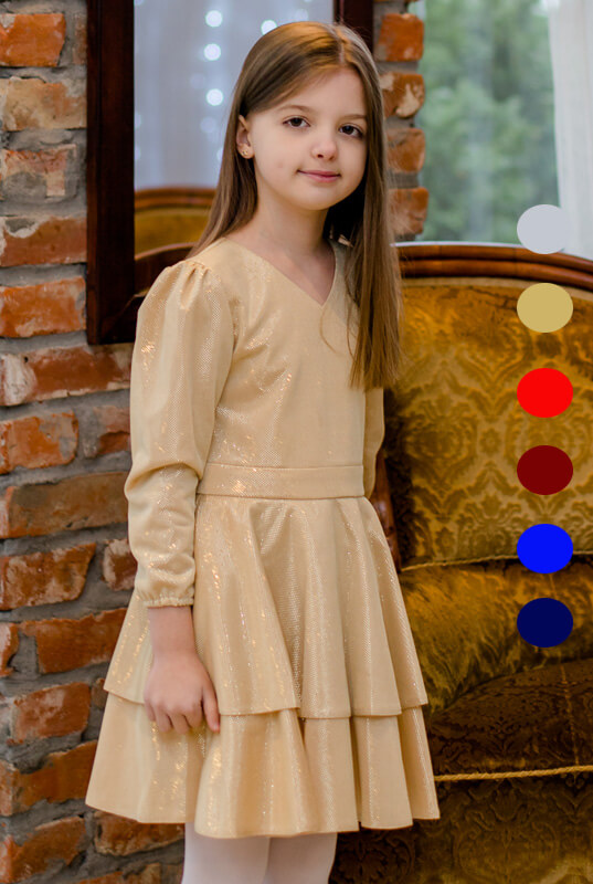 Sukienka z falbankami i rękawem z błyskiem model Dakota kolory 7